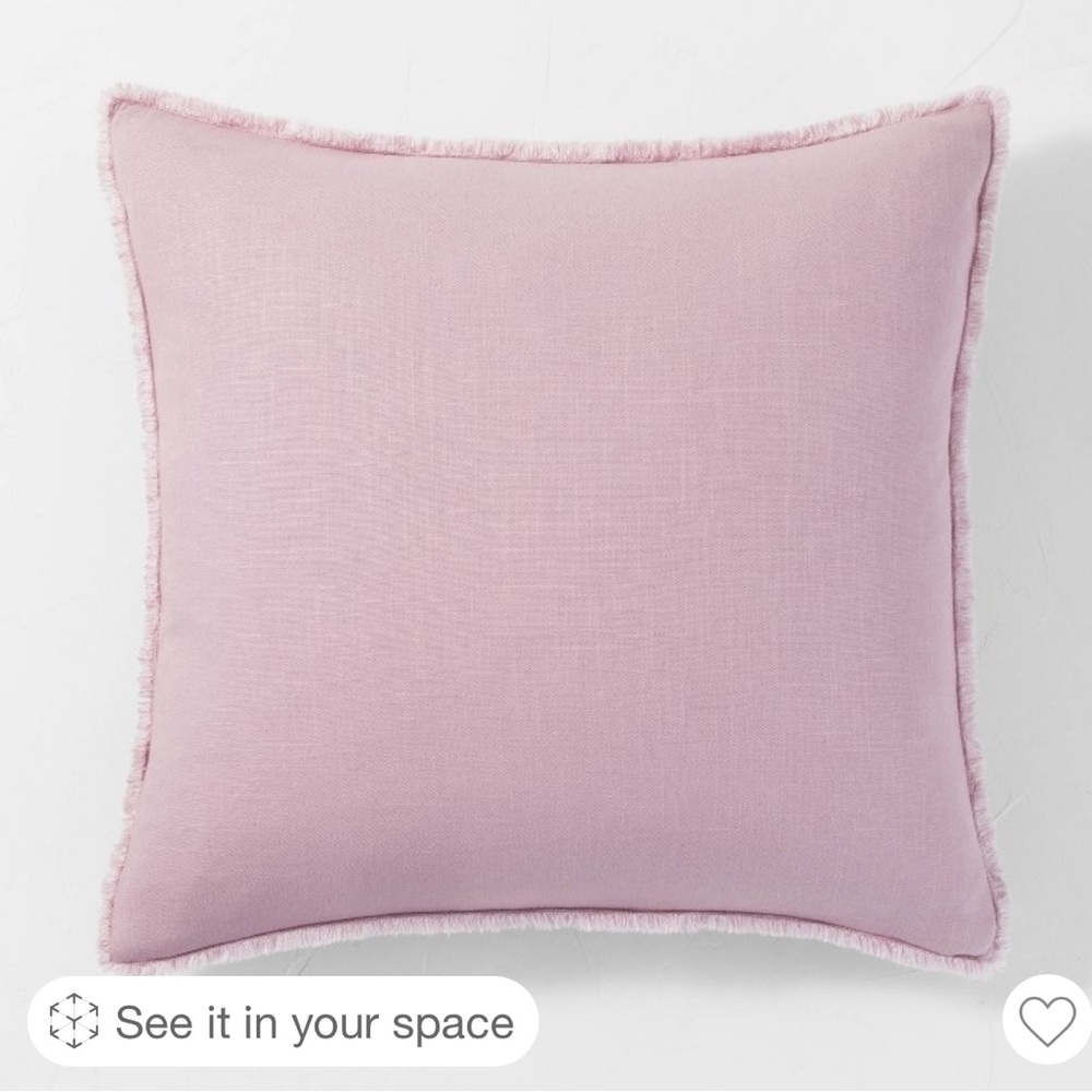 Set of 2 Casaluna Euro Heavyweight Linen Blend Sham Mauve